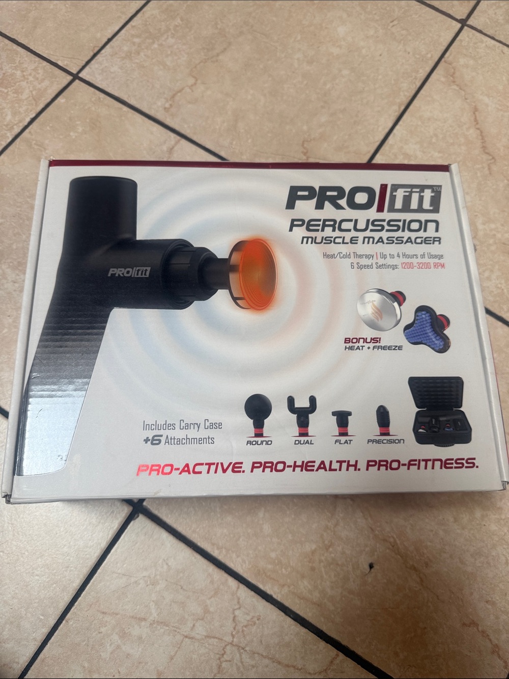 ProFit Percussion Muscle Massager - Black with Orange Accent